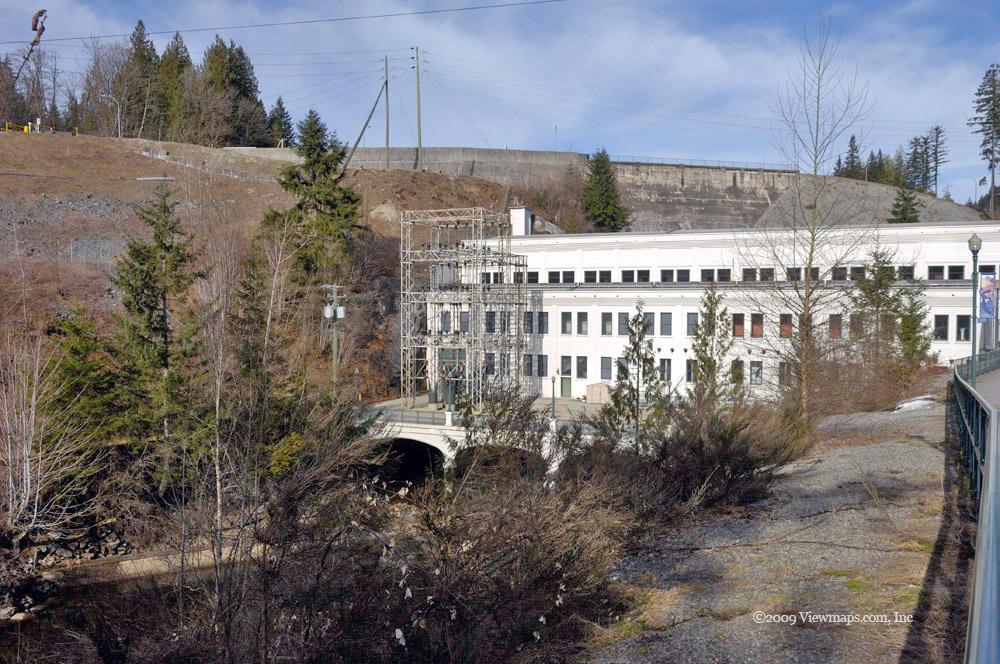 The generating station/museum below Stave Lake.