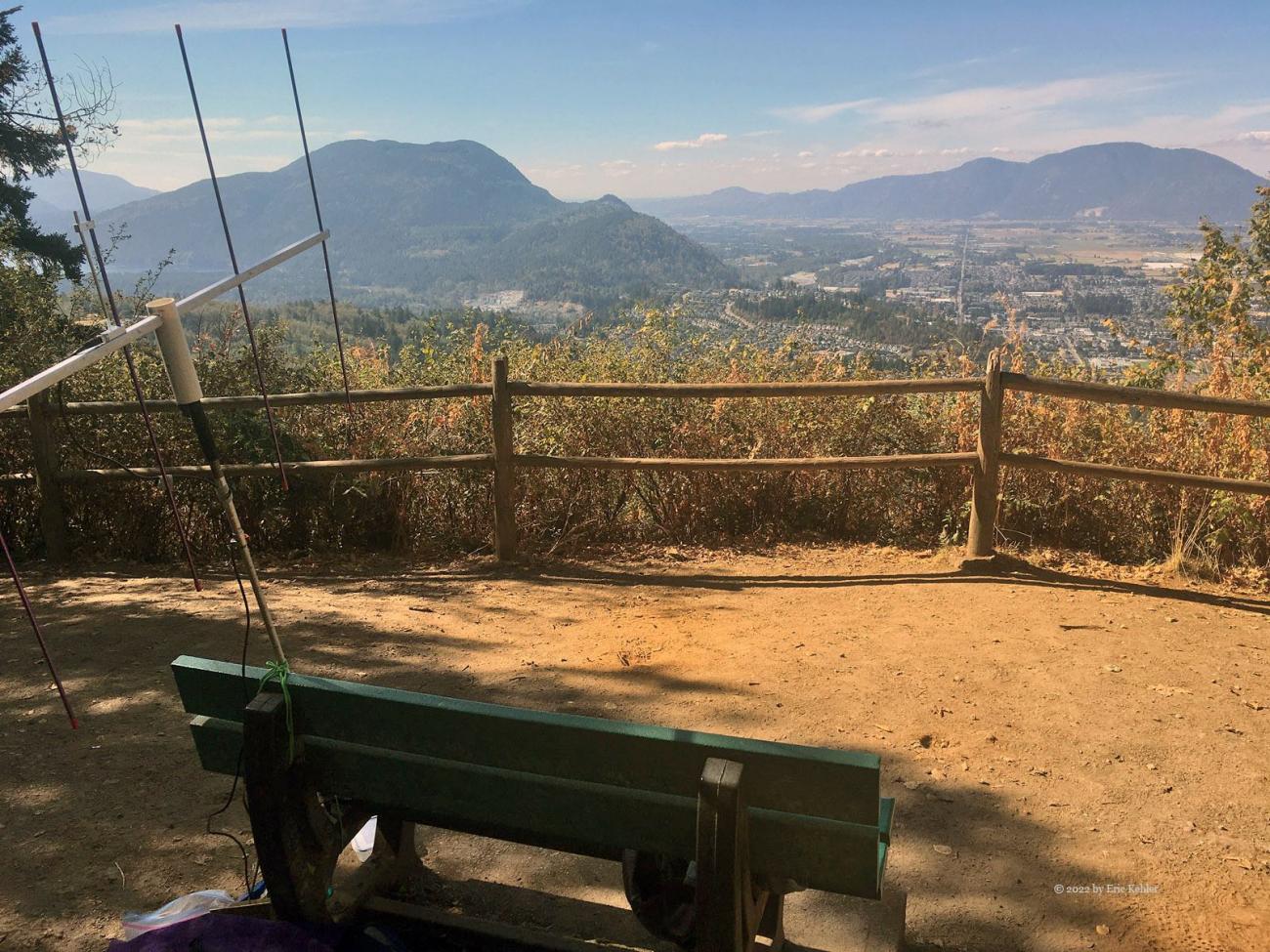 Looking past mt bench and radio towards the view