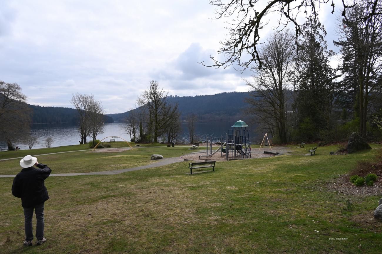 Looking east at Little Cates with Burrard Inlet in the distance