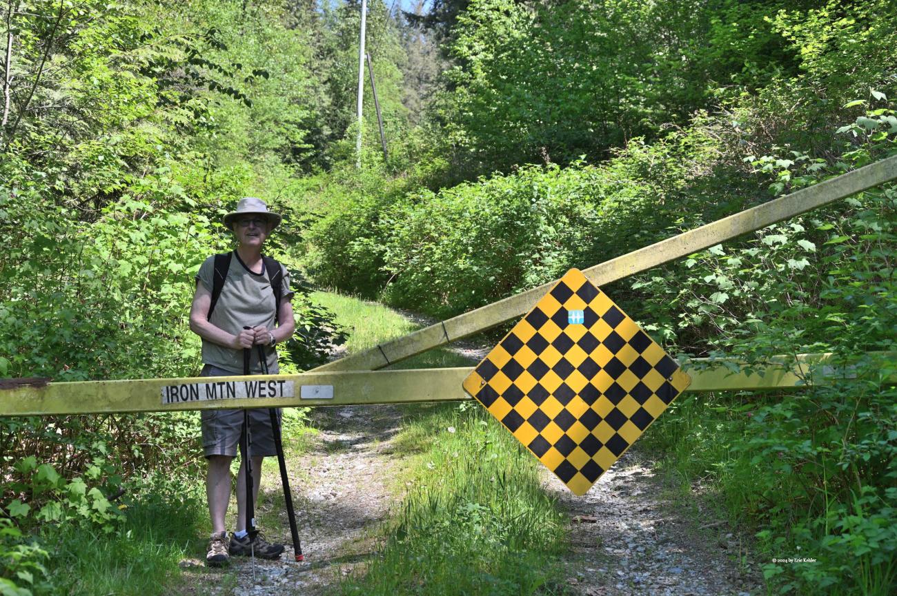Ralph at the gate blocking access for vehicles