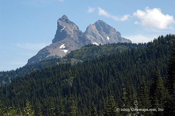 A view of the Canadian and American Border Peaks from the North-West in the Borden Valley.