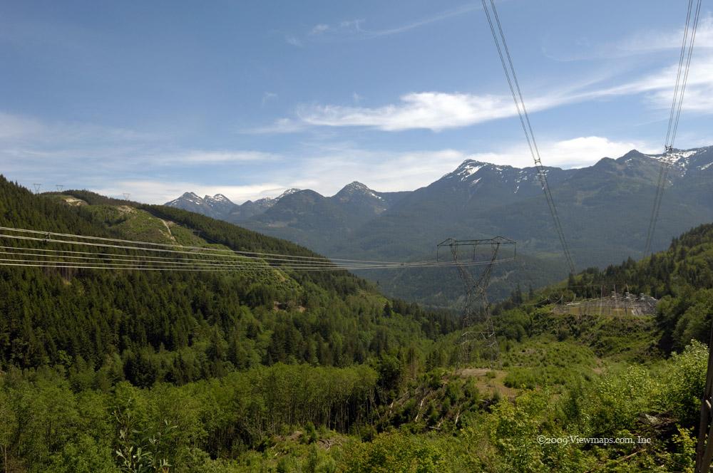 Looking east along the power lines along American creek.