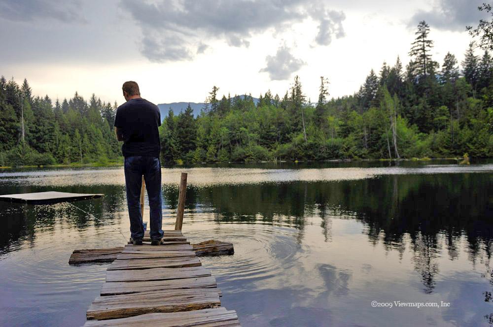 Geoff testing our the small dock