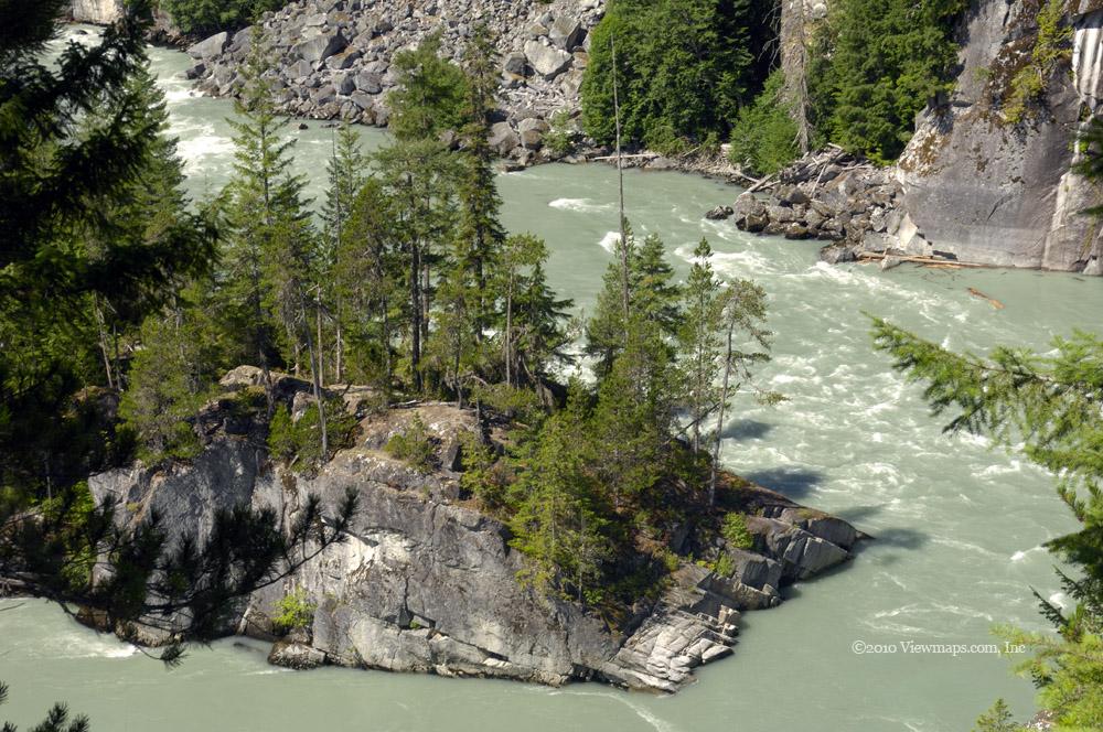 A close-up of the gorge