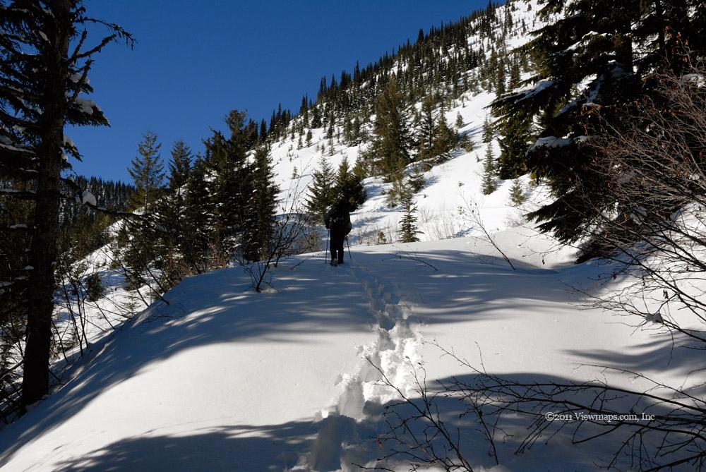 The slope was opening up as we got higher, also more prone to drifts and slides