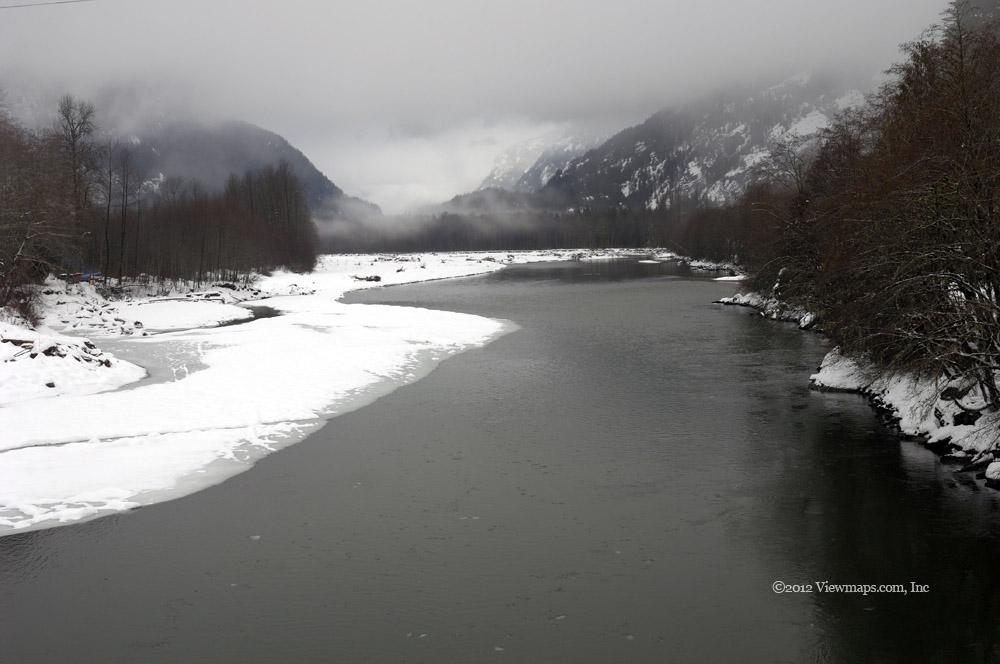Looking north up the river from the Ashlu bridge