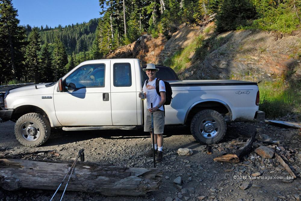 Ralph and I setting off on the start of our hike to Cheam Peak