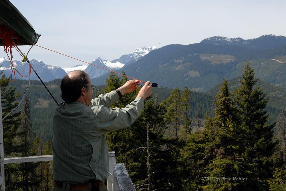 Brett setting up his antenna