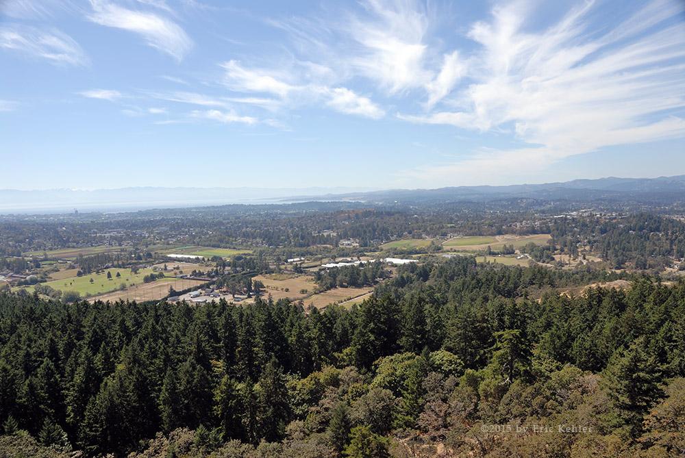 Looking down on Victoria from Mt Douglas