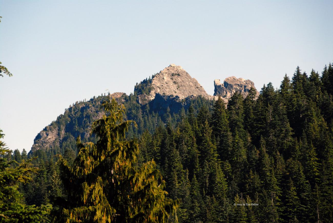 Crown Mountain our destination as seen from Grouse Mountain
