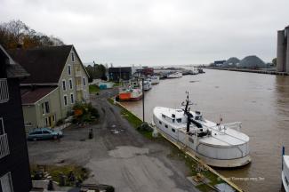 A view from the suite looking out towards Lake Erie. One can see a number of the fishing boats