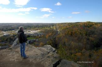Enjoying the gorge and a westerly view from an over-hang