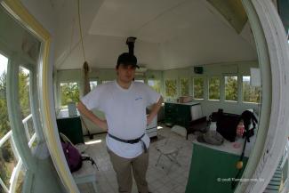 A view inside the small cabin area