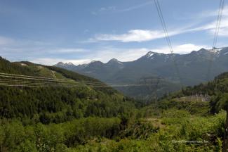 Looking east along the power lines along American creek.