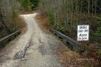 Our first challenge on this new road - do we continue and test the bridge or not?