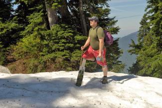 The snow pack was still quite deep despite the lateness of the season
