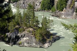 A close-up of the gorge