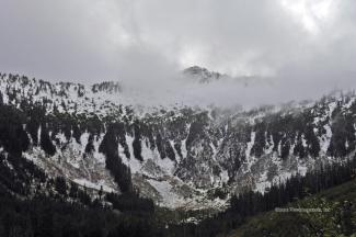 A close-up of Barr Mountain