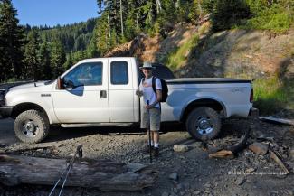 Ralph and I setting off on the start of our hike to Cheam Peak