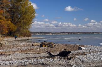 Looking east along Lake Erie from Duttona beach