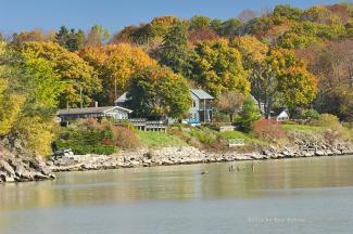 Homes along the lake on the eastern side of Port Stanley