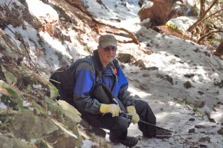 Ralph taking a breather before continuing up