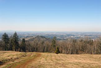Looking west from the upper fields near the summit