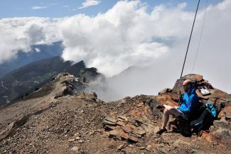 John making some HF contacts from Mt. Cheam
