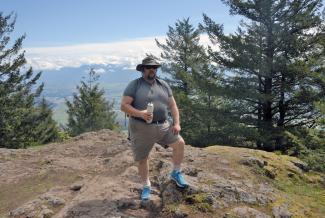 Nick at viewpoint near the summit of Sumas Peak