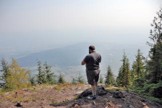 Nick trying to find the view