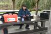 Here I am at my temporary radio station in the park