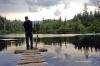 Geoff testing our the small dock