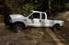 Stuck in the loose gravel while trying to cross a small stream