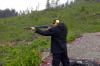 geoff trying out his new shotgun.
