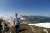 Geoff with Zoa, Zum, Guanaco, Vicuna and Alpaca peaks behind