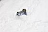 Liam enjoying a slide down the fresh snow
