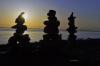 a few rock stacks to augment the sunset